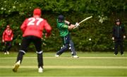 15 May 2023; Cameron Melly of North West Warriors during the Cricket Ireland Inter-Provincial Series match between Munster Reds and North West Warriors at The Mardyke in Cork. Photo by Eóin Noonan/Sportsfile