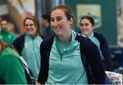 15 May 2023; Eve Higgins pictured at Dublin Airport on the team's return from the World Rugby Sevens Series 2023 in Toulouse, France. Photo by Harry Murphy/Sportsfile