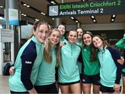 15 May 2023; Members of the Ireland Women's 7's squad pictured at Dublin Airport on the team's return from the World Rugby Sevens Series 2023 in Toulouse, France. Photo by Harry Murphy/Sportsfile