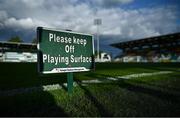 15 May 2023; A general view of a sign before the SSE Airtricity Men's Premier Division match between Shamrock Rovers and St Patrick's Athletic at Tallaght Stadium in Dublin. Photo by Tyler Miller/Sportsfile