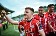 15 May 2023; Brandon Kavanagh of Derry City celebrates after scoring his side's second goal during the SSE Airtricity Men's Premier Division match between Derry City and Dundalk at The Ryan McBride Brandywell Stadium in Derry. Photo by Ramsey Cardy/Sportsfile