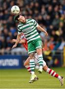 15 May 2023; Richie Towell of Shamrock Rovers in action against Adam Murphy of St Patrick's Athletic during the SSE Airtricity Men's Premier Division match between Shamrock Rovers and St Patrick's Athletic at Tallaght Stadium in Dublin. Photo by Stephen McCarthy/Sportsfile