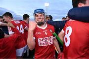 15 May 2023; Darragh O'Sullivan of Cork celebrates after his side's victory in the oneills.com Munster GAA Hurling U20 Championship Final match between Cork and Clare at TUS Gaelic Grounds in Limerick. Photo by Piaras Ó Mídheach/Sportsfile