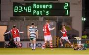 15 May 2023; Ben McCormack of St Patrick's Athletic celebrates after scoring his side's second goal during the SSE Airtricity Men's Premier Division match between Shamrock Rovers and St Patrick's Athletic at Tallaght Stadium in Dublin. Photo by Stephen McCarthy/Sportsfile