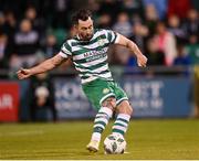 15 May 2023; Richie Towell of Shamrock Rovers shoots to score his side's third goal, a penalty, during the SSE Airtricity Men's Premier Division match between Shamrock Rovers and St Patrick's Athletic at Tallaght Stadium in Dublin. Photo by Stephen McCarthy/Sportsfile