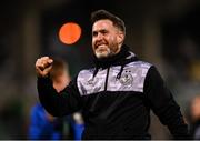 15 May 2023; Shamrock Rovers manager Stephen Bradley celebrates after the SSE Airtricity Men's Premier Division match between Shamrock Rovers and St Patrick's Athletic at Tallaght Stadium in Dublin. Photo by Tyler Miller/Sportsfile