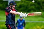 16 May 2023; Neil Rock of Northern Knights hits a six during the CI Inter-Provincial Series 2023 match between Leinster Lightning and Northern Knights at Pembroke Cricket Club in Dublin. Photo by Brendan Moran/Sportsfile