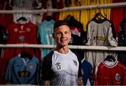 16 May 2023; Shelbourne captain Luke Byrne poses for a portrait after a media conference at Tolka Park in Dublin. Photo by David Fitzgerald/Sportsfile