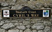 16 May 2023; A sign for 'Cyril's Way' at Pembroke Cricket Club before the CI Inter-Provincial Series 2023 match between Leinster Lightning and Northern Knights at Pembroke Cricket Club in Dublin. Photo by Brendan Moran/Sportsfile