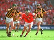 14 September 2003; Niall McCarthy, Cork, in action against Kilkenny's Henry Shefflin. Guinness All-Ireland Senior Hurling Championship Final, Kilkenny v Cork, Croke Park, Dublin. Picture credit; Ray McManus / SPORTSFILE