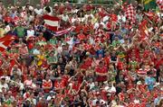 13 June 2004; Cork and Kerry fans cheer on their sides. Bank of Ireland Munster Senior Football Championship Semi-Final, Kerry v Cork, Fitzgerald Stadium, Killarney, Co. Kerry. Picture credit; Brendan Moran / SPORTSFILE