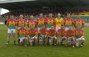 12 June 2004; Carlow team. Bank of Ireland Football Championship Qualifier, Round 1, Carlow v Down, Dr. Cullen Park, Carlow. Picture credit; Damien Eagers / SPORTSFILE
