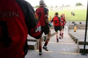 13 June 2004; The Down hurling team run out onto the pitch before the start of the game. Guinness Ulster Senior Hurling Championship Final Replay, Down v Antrim, Casement Park, Belfast. Picture credit; David Maher / SPORTSFILE