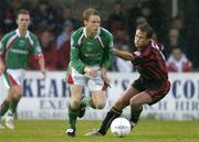 22 June 2004; Colin O'Brien, Cork City, in action against Kevin Hunt, Bohemians. eircom League Premier Division, Cork City v Bohemians, Turners Cross, Cork. Picture credit; David Maher / SPORTSFILE