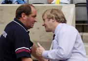 13 June 2004; Meath hurling manager, John Hunt, right, chats with Westmeath manager Tom Ryan after the game. Guinness Leinster Senior Hurling Championship Quarter-Final, Dublin v Westmeath, Croke Park, Dublin. Picture credit; Ray McManus / SPORTSFILE