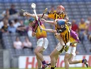 13 June 2004; Paul Carley, Wexford, in action against Tommy Walsh, top, and Brian Hogan, Kilkenny. Guinness Leinster Senior Hurling Championship Semi-Final, Kilkenny v Wexford, Croke Park, Dublin. Picture credit; Ray McManus / SPORTSFILE