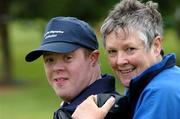 24 June 2004; John and Lucey Monaghan, Leinster, pictured on the 18th green. All Ireland Special Olympics Golf Finals, Harbour Point Golf Course, Little Island, Cork. Golf. Picture credit; Gerard McCarthy