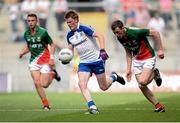 25 August 2013; Ryan McAnespie, Monaghan, in action against Diarmuid O'Connor, Mayo. Electric Ireland GAA Football All-Ireland Minor Championship Semi-Final, Mayo v Monaghan, Croke Park, Dublin. Picture credit: Stephen McCarthy / SPORTSFILE