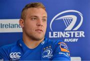 28 August 2013; Leinster's Ian Madigan during a press conference ahead of their pre-season friendly against Northampton Saints on Friday. Leinster Rugby Press Conference, Leinster Rugby Head Offices, UCD, Belfield, Dublin. Picture credit: Matt Browne / SPORTSFILE