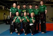 19 May 2023; The Team Ireland Kickboxers who will compete at the European Games in Krakow 2023 have been named today. A team of nine athletes will compete across ten events, with the competition taking place in Mylenice, just outside Krakow, between the 30th of June and 2nd of July 2023. The Team Ireland Krakow 2023 Kickboxing Team back row, from left, Tony Stephenson, Eoin Glynn, Peter Carr, Luke McCann, Nathan Tait and Connor McGlinchey, front row, from left, Amy Wall, Jodie Browne and Nicole Bannon at Sport Ireland Institute in Dublin. Photo by David Fitzgerald/Sportsfile