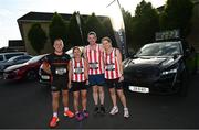 16 May 2023; Competitors from Trim AC, Meath, from left, James Kelly, Helen Hartnett, Darren Maher and Olive McLoughlin, before the Bob Heffernan & Mary Hanley 5k Road Race 2023, Round 3 of the Peugeot Race Series, in Enfield, Meath. Photo by Ramsey Cardy/Sportsfile