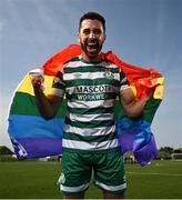 17 May 2023; Campaign ambassador and League of Ireland player Roberto 'Pico' Lopes of Shamrock Rovers pictured today to launch a branding takeover by LGBT Ireland which will take place at the SSE Airtricity Men & Women’s Premier Division games being played on the 19th and 20th May 2023 to promote inclusion and diversity in advance of Pride month. As title sponsor of the Men’s Premier, First and Women’s Premier Division, SSE Airtricity together with the League of Ireland is dedicating its sponsorship branding to LGBT Ireland this weekend to promote the LGBT+ National Helpline (freephone 1800 929 539) within the clubs, fans, and the community.  Photo by David Fitzgerald/Sportsfile