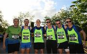 16 May 2023; Competitors from Metro/St. Brigid's AC, from left, Tim Kilroy, Mark Woodger, Ciaran McGloin, Sean Mac Seoin, Gavin Doherty and Keith Hyland, before the Bob Heffernan & Mary Hanley 5k Road Race 2023, Round 3 of the Peugeot Race Series, in Enfield, Meath. Photo by Ramsey Cardy/Sportsfile