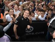 17 May 2023; Katie Taylor meets pupils from Holy Cross Primary School, Dundrum, during public workouts, held at Dundrum Town Centre in Dublin, ahead of her undisputed super lightweight championship fight with Chantelle Cameron, on May 20th at 3Arena in Dublin. Photo by Stephen McCarthy/Sportsfile