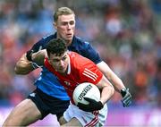 14 May 2023; Craig Lennon of Louth in action against Paul Mannion of Dublin during the Leinster GAA Football Senior Championship Final match between Dublin and Louth at Croke Park in Dublin. Photo by Piaras Ó Mídheach/Sportsfile