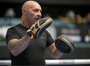 17 May 2023; Pete Taylor, trainer of Gary Cully, during public workouts, held at Dundrum Town Centre in Dublin, ahead of his lightweight bout with Jose Felix, on May 20th at 3Arena in Dublin. Photo by Stephen McCarthy/Sportsfile