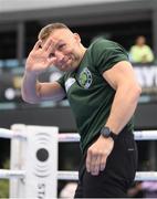 17 May 2023; James Metcalf during public workouts, held at Dundrum Town Centre in Dublin, ahead of his IBO world super-welterweight title fight with Dennis Hogan, on May 20th at 3Arena in Dublin. Photo by Stephen McCarthy/Sportsfile