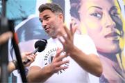 17 May 2023; Promoter Eddie Hearn during public workouts, held at Dundrum Town Centre in Dublin, ahead of the undisputed super lightweight championship fight between Katie Taylor and Chantelle Cameron, on May 20th at 3Arena in Dublin. Photo by Stephen McCarthy/Sportsfile