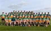 17 May 2023; The Offaly squad before the oneills.com Leinster GAA Hurling U20 Championship Final match between Offaly and Wexford at Netwatch Cullen Park in Carlow. Photo by Stephen Marken/Sportsfile