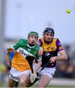 17 May 2023; Adam Screeney of Offaly in action against Eoin Whelan of Wexford during the oneills.com Leinster GAA Hurling U20 Championship Final match between Offaly and Wexford at Netwatch Cullen Park in Carlow. Photo by Stephen Marken/Sportsfile