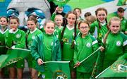 18 May 2023; Young Blessington AFC players during a send off event for Republic of Ireland's Louise Quinn ahead of the FIFA Women's World Cup 2023 hosted by Blessington AFC in Wicklow. Photo by Stephen McCarthy/Sportsfile