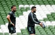 19 May 2023; Jack Conan, left, and Robbie Henshaw during a Leinster rugby captain's run at Aviva Stadium in Dublin. Photo by Harry Murphy/Sportsfile