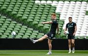 19 May 2023; Ciarán Frawley during a Leinster rugby captain's run at Aviva Stadium in Dublin. Photo by Harry Murphy/Sportsfile