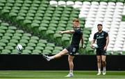 19 May 2023; Ciarán Frawley during a Leinster rugby captain's run at Aviva Stadium in Dublin. Photo by Harry Murphy/Sportsfile