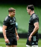 19 May 2023; Garry Ringrose, left, and James Ryan during a Leinster rugby captain's run at Aviva Stadium in Dublin. Photo by Harry Murphy/Sportsfile