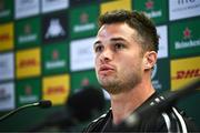 19 May 2023; Brice Dulin during the La Rochelle media conference at the Aviva Stadium in Dublin. Photo by Harry Murphy/Sportsfile