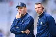 14 May 2023; Dublin manager Dessie Farrell, left, with Dublin selector Darren Daly during the Leinster GAA Football Senior Championship Final match between Dublin and Louth at Croke Park in Dublin. Photo by Piaras Ó Mídheach/Sportsfile