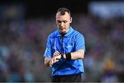 17 May 2023; Referee Thomas Gleeson during the oneills.com Leinster GAA Hurling U20 Championship Final match between Offaly and Wexford at Netwatch Cullen Park in Carlow. Photo by Piaras Ó Mídheach/Sportsfile