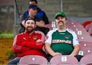 19 May 2023; Cork City supporters Brendan and Patrick Halpin before the SSE Airtricity Men's Premier Division match between Cork City and Sligo Rovers at Turner's Cross in Cork. Photo by Stephen Marken/Sportsfile