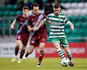 19 May 2023; Jack Byrne of Shamrock Rovers in action against Darragh Markey of Drogheda United during the SSE Airtricity Men's Premier Division match between Shamrock Rovers and Drogheda United at Tallaght Stadium in Dublin. Photo by Piaras Ó Mídheach/Sportsfile