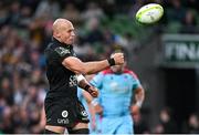 19 May 2023; Sergio Parisse of RC Toulon celebrates after scoring his side's second try during the EPCR Challenge Cup Final match between Glasgow Warriors and RC Toulon at Aviva Stadium in Dublin. Photo by Brendan Moran/Sportsfile