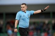 19 May 2023; Referee Kevin O'Sullivan during the SSE Airtricity Men's First Division match between Kerry and Bray Wanderers at Mounthawk Park in Tralee, Kerry. Photo by Michael P Ryan/Sportsfile
