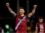 19 May 2023; Adam Foley of Drogheda United celebrates after his side's victory in the SSE Airtricity Men's Premier Division match between Shamrock Rovers and Drogheda United at Tallaght Stadium in Dublin. Photo by Piaras Ó Mídheach/Sportsfile