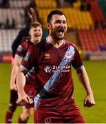 19 May 2023; Ryan Brennan of Drogheda United celebrates after his side's victory in the SSE Airtricity Men's Premier Division match between Shamrock Rovers and Drogheda United at Tallaght Stadium in Dublin. Photo by Piaras Ó Mídheach/Sportsfile