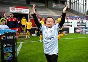 19 May 2023; William Syndrome Ireland mascot Alfie Conlan, age 11, before the SSE Airtricity Men's Premier Division match between Shelbourne and St Patrick's Athletic at Tolka Park in Dublin. Photo by Stephen McCarthy/Sportsfile