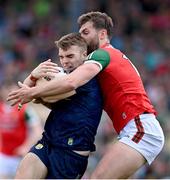 20 May 2023; Dylan Casey of Kerry in action against Aidan O'Shea of Mayo during the GAA Football All-Ireland Senior Championship Round 1 match between Kerry and Mayo at Fitzgerald Stadium in Killarney, Kerry. Photo by Piaras Ó Mídheach/Sportsfile